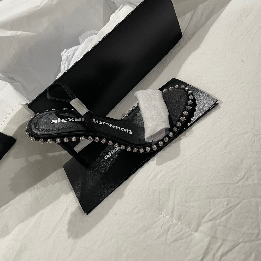 Alexander Wang Nova Crystal Black satin